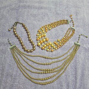 JAPAN VINTAGE 3 PEARLS NECKLACES